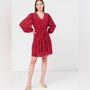 BOSS 'Davaleno' Hearts Dress in Red, Dark Red Size 10